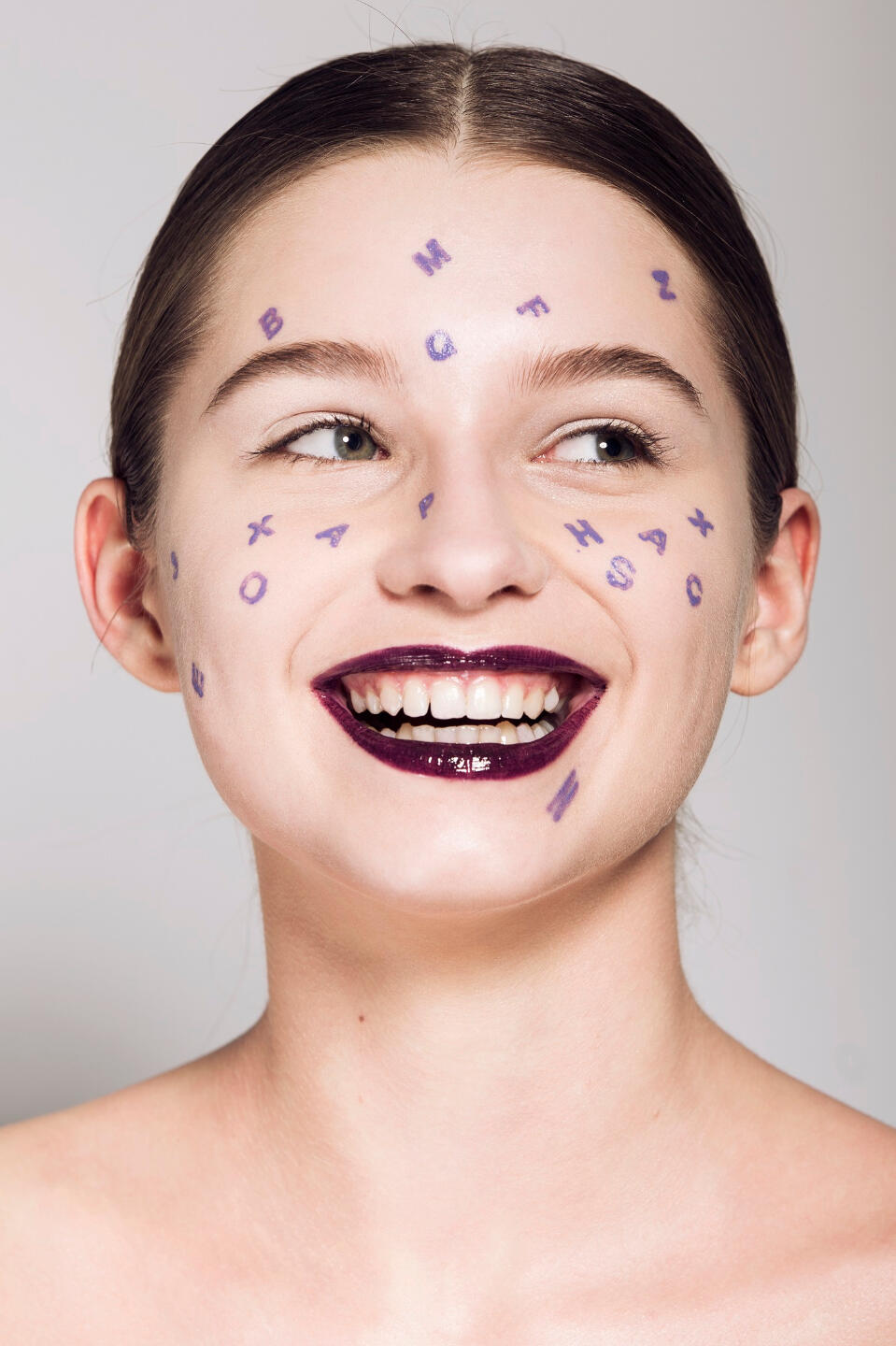 Alphabet makeup by Alicja Snakowska, photo by Edyta Bartkiewicz